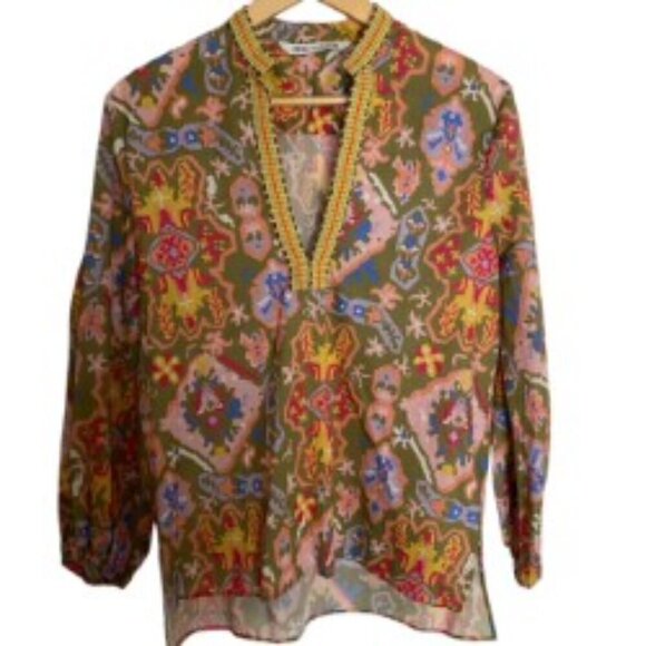 Zara Tops - Zara Long Sleeve Printed Top Small